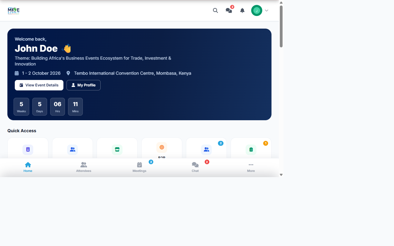 AMS 2026 portal navigation and More menu